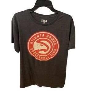 Atlanta Hawks NBA Mens Large T-Shirt Black Logo Basketball Short Sleeve Cotton